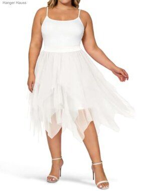 Plus Size Tulle Midi Skirt High Waisted A-Line Layered Tutu Fairy Skirt